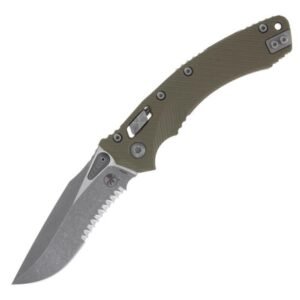 MICROTECH AMPHIBIAN RAM-LOK FLUTED OD GREEN FOLDING KNIFE 3.9"