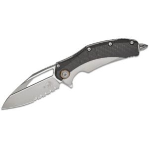MICROTECH MATRIX MANUAL FOLDING KNIFE 3.77" BOLSTERED TITANIUM HANDLES WITH CARBON FIBER SCALES